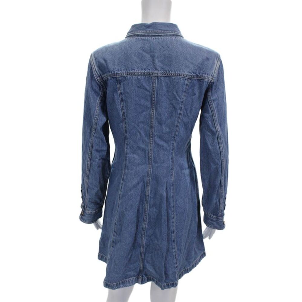 Madewell Womens Shirt Dress Blue Collared Long Sleeve Button Size 6 - Picture 3 of 5
